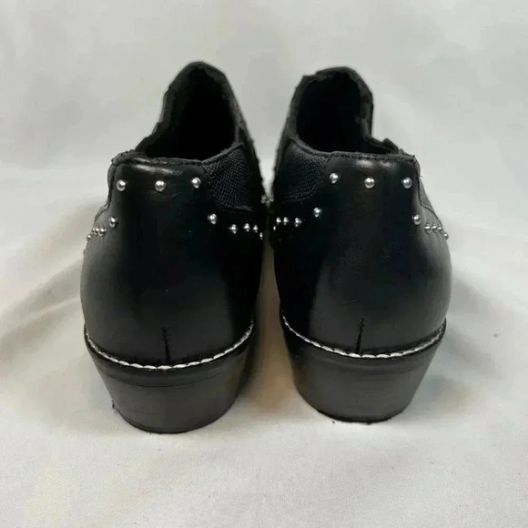 Crown Vintage Kavita Size 6.5M Boot Ankle Black Stud Embellished Western - Picture 3 of 8